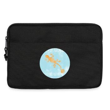 Gecko with blue Ibiza design - Laptop bag 13" - black - Front