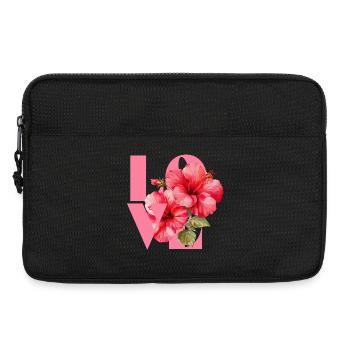 Lebendiges Hibiskus-Blumenherz-Design - Laptoptasche 13" - Schwarz - Vorne