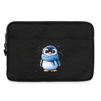 Mignon pingouin d’hiver en bleu - Sacoche pour ordinateur portable 13 pouces - noir - Devant