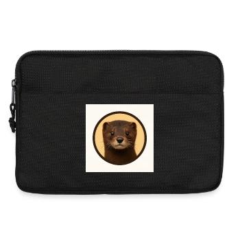 Cute Brown Bear in Circle - Laptop bag 13" - black - Front