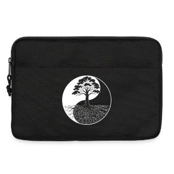Motif Ying Yang de l’Arbre de Vie - Sacoche pour ordinateur portable 13 pouces - noir - Devant