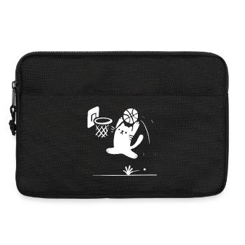 Chat de basket-ball - Sacoche pour ordinateur portable 13 pouces - noir - Devant