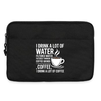Je bois beaucoup d’eau Drôle de buveur de café - Sacoche pour ordinateur portable 13 pouces - noir - Devant