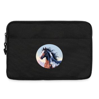 Tinker stallion galloping in mountain landscape - Laptop bag 13" - black - Front