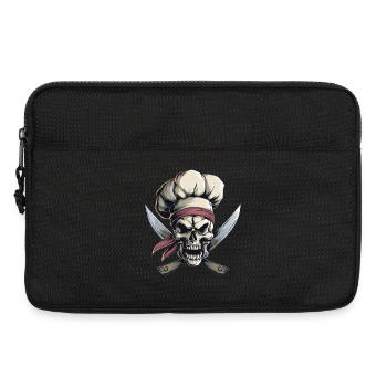 Crâne avec toque de chef - Sacoche pour ordinateur portable 13 pouces - noir - Devant