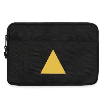 Geometric triangle motif in gold - Laptop bag 13" - black - Front