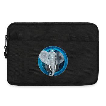 Mandala d’éléphant dans le style fantastique - Sacoche pour ordinateur portable 13 pouces - noir - Devant