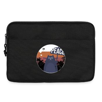 Cadeau design vintage chat - Sacoche pour ordinateur portable 13 pouces - noir - Devant