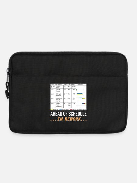 Dem Zeitplan voraus... In Überarbeitung (lustiges Gantt-Diagramm) - Laptoptasche 13" - Schwarz