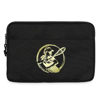 Silhouette de joueur de tennis - Sacoche pour ordinateur portable 13 pouces - noir - Devant