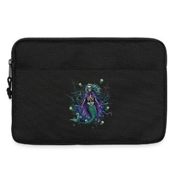 Skelett Meerjungfrau mit Geisterschiff - Laptoptasche 13" - Schwarz - Vorne