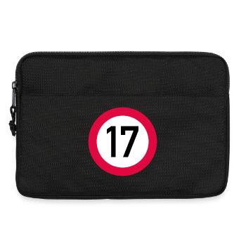 17. Geburtstag Achtung! Verkehrsschild 17 Km/h - Laptoptasche 13" - Schwarz - Vorne