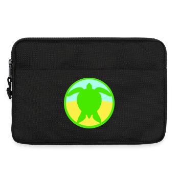 Turtle Logo Beach Water Sea Round Icon - Laptop bag 13" - black - Front