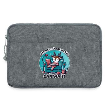 Reindeer in Pyjamas – HoHoHoMework Christmas Break - Laptop bag 13" - heather grey - Front