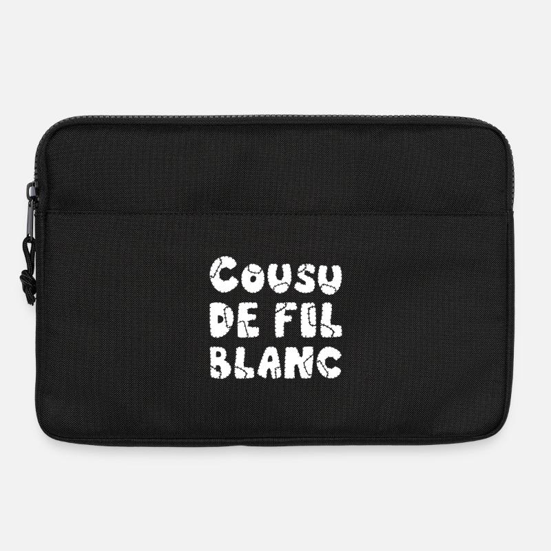 SEWN WITH WHITE THREAD! - Laptop bag 13" - black