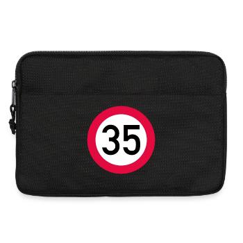 35. Geburtstag Achtung! Verkehrsschild 35 Km/h - Laptoptasche 13" - Schwarz - Vorne
