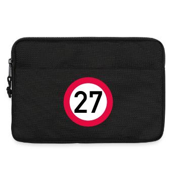 27. Geburtstag Achtung! Verkehrsschild 27 Km/h - Laptoptasche 13" - Schwarz - Vorne