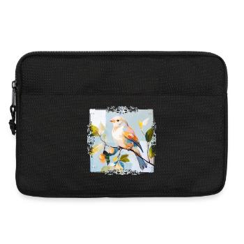 Colorful bird in watercolor style - Laptop bag 13" - black - Front