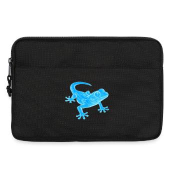 Blauer Gecko Silhouette Muster - Laptoptasche 13" - Schwarz - Vorne