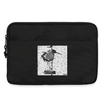 Chevalier gambette (Tringa totanus) Glitch Noir - Sacoche pour ordinateur portable 13 pouces - noir - Devant