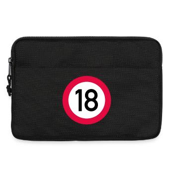 18th Birthday Attention! Traffic sign 18 Km/h - Laptop bag 13" - black - Front