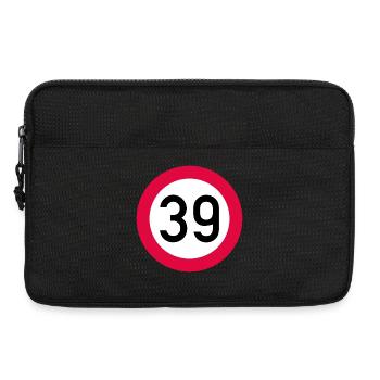 39th birthday Attention! Traffic sign 39 Km/h - Laptop bag 13" - black - Front