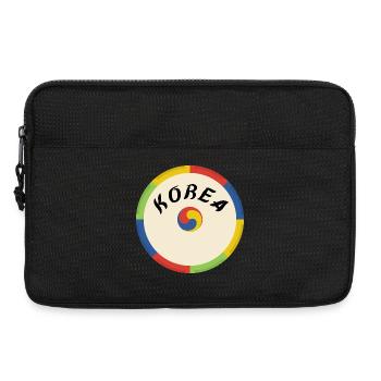 Korea Design – Tradition et culture en cercle - Sacoche pour ordinateur portable 13 pouces - noir - Devant