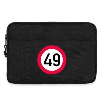 49th birthday Attention! Traffic sign 49 km/h - Laptop bag 13" - black - Front