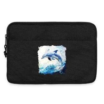 Wasserfarbener Delfin Sprung - Laptoptasche 13" - Schwarz - Vorne