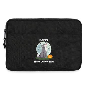 Drôle d’Halloween – Howl-o-ween Wolf - Sacoche pour ordinateur portable 13 pouces - noir - Devant