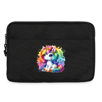 Regenbogen Einhorn Aquarell - Laptoptasche 13" - Schwarz - Vorne