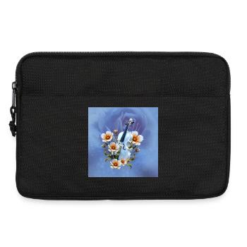 Celeste Geige mit Blumen - Laptoptasche 13" - Schwarz - Vorne