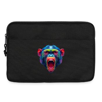 Bunter Polygonaffen Kopf - Laptoptasche 13" - Schwarz - Vorne