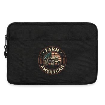Landwirtschaftstraktor Stolzer Landwirt Patriotische Amerikanische Flagge - Laptoptasche 13" - Schwarz - Vorne