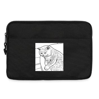 Linienzeichnung Entspannter Stubentiger - Laptoptasche 13" - Schwarz - Vorne
