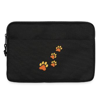 Paw Print Trace in Orange - Laptop bag 13" - black - Front
