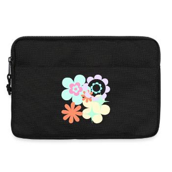 Blüten-Pop Retro Muster - Laptoptasche 13" - Schwarz - Vorne