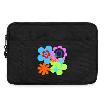 Fleurs Colorées Et Étoiles Flore Psychédélique - Sacoche pour ordinateur portable 13 pouces - noir - Devant