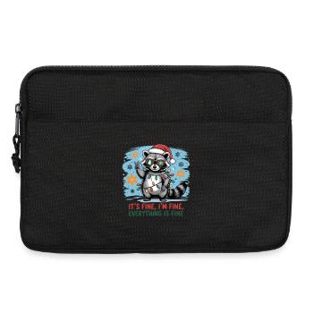 Christmas mystical raccoon with string lights - Laptop bag 13" - black - Front