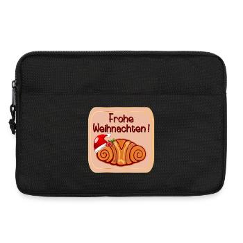 Frohe Weihnachten Hamburg Franzbrötchen - Laptoptasche 13" - Schwarz - Vorne