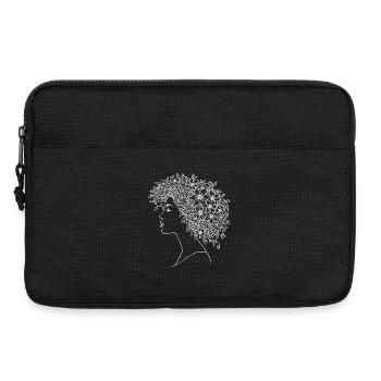 Elegant Woman with Floral Hair – Art Nouveau - Laptop bag 13" - black - Front