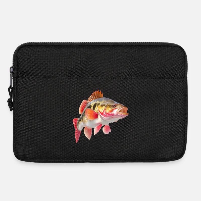 Leuchtender Barsch Farbexplosion - Laptoptasche 13" - Schwarz