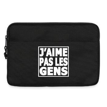 ICH MAG KEINE MENSCHEN – sarkastischer Humor - Laptoptasche 13" - Schwarz - Vorne