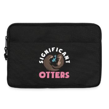 Loutre de mer dessin animé loutre - Sacoche pour ordinateur portable 13 pouces - noir - Devant