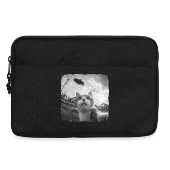 Katze und UFO - Laptoptasche 13" - Schwarz - Vorne