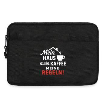 Mein Haus, mein Kaffee, meine Regeln! - Laptoptasche 13" - Schwarz - Vorne
