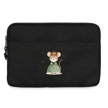 Princesse souris en robe verte design pour enfants - Sacoche pour ordinateur portable 13 pouces - noir - Devant