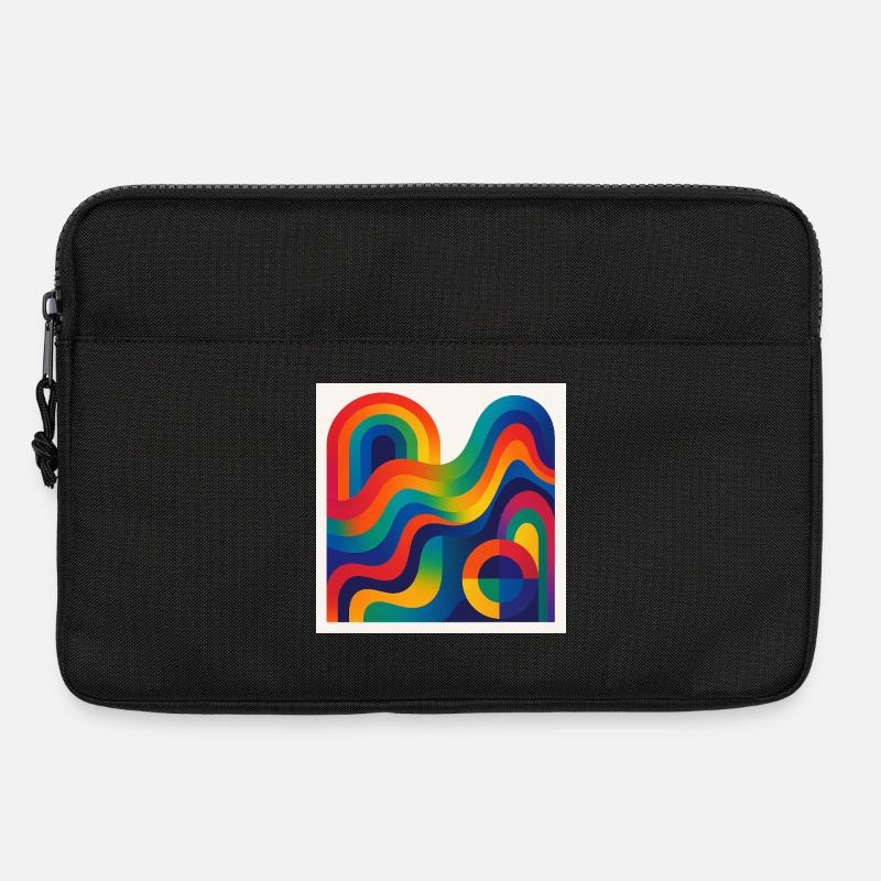 Regenbogenwellen Farbkunst - Laptoptasche 13" - Schwarz