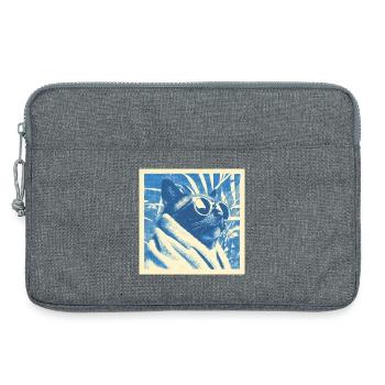 Design rétro cool pour chat - Sacoche pour ordinateur portable 13 pouces - gris chiné - Devant