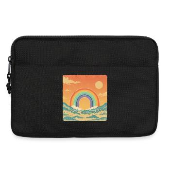 Paysage rétro avec look vintage arc-en-ciel - Sacoche pour ordinateur portable 13 pouces - noir - Devant